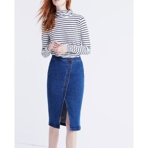 Madewell asymmetrical jean skirt